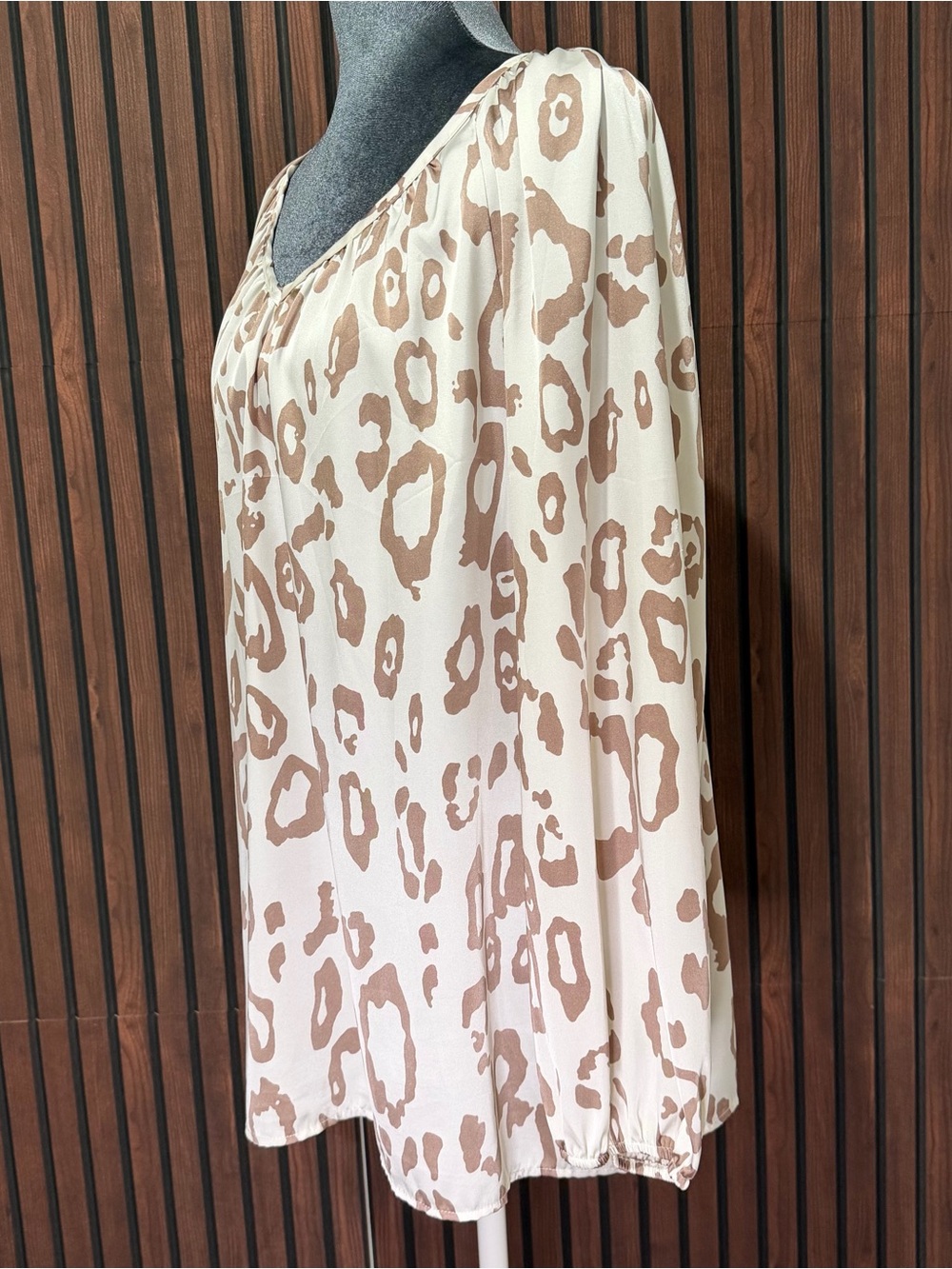 Boho Leopard Print Tunic Top | Oversized Lightweight Blouse - Picture 2 of 4